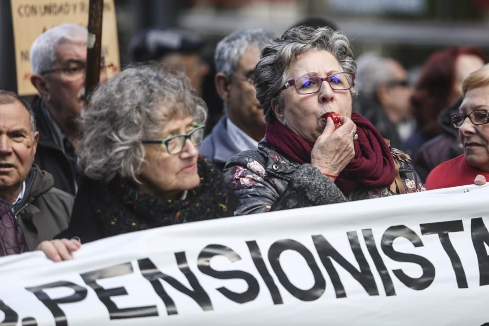 Protestas de los pensionistas en Oviedo.