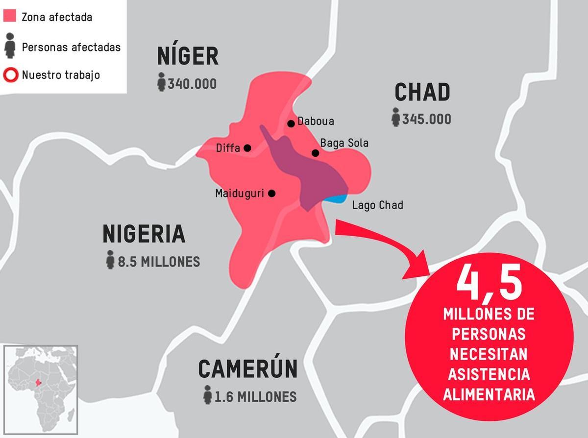 Ubicación del lago Chad