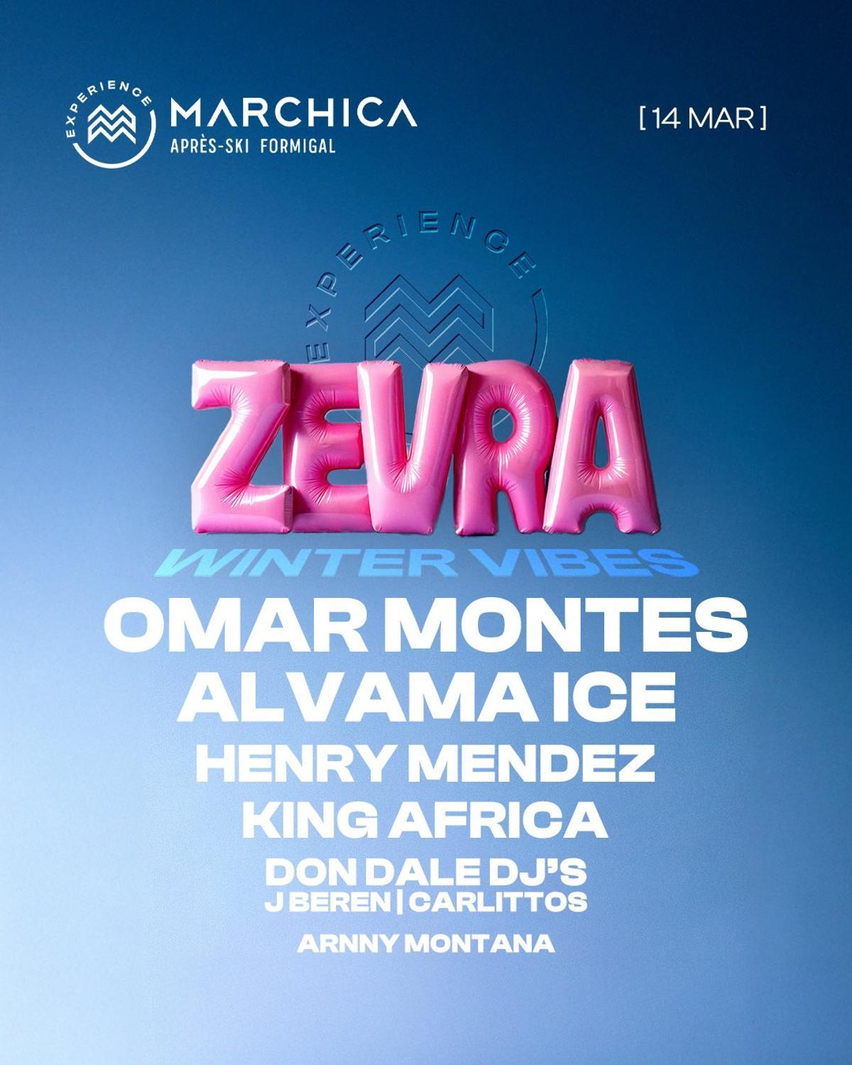 El cartel del festival Zevra en Formigal.