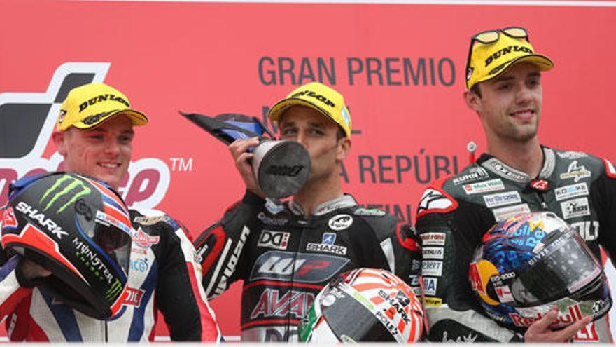 El podio de la carrera de Moto2 en Argentina