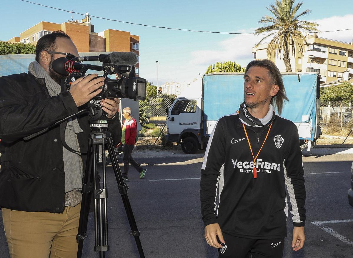 Beccacece a su llegada al entrenamiento del miércoles para preparar el partido ante el Alcorcón