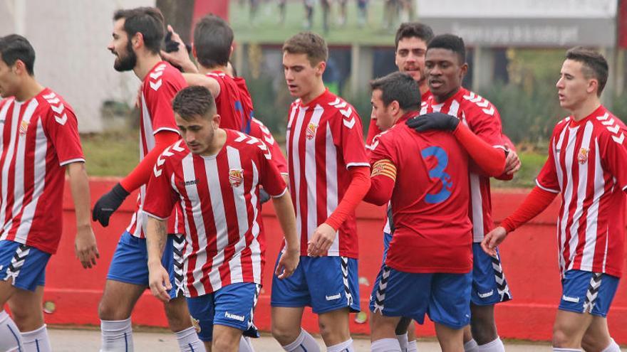 Celebració d&#039;un gol del Manresa