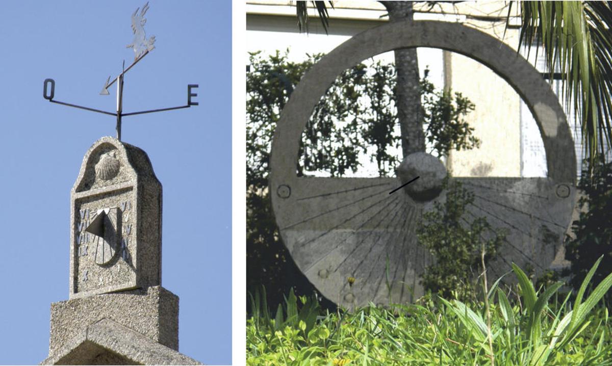Reloxos de sol modernos en Cangas e Montecarrasco. // Arquivo do autor