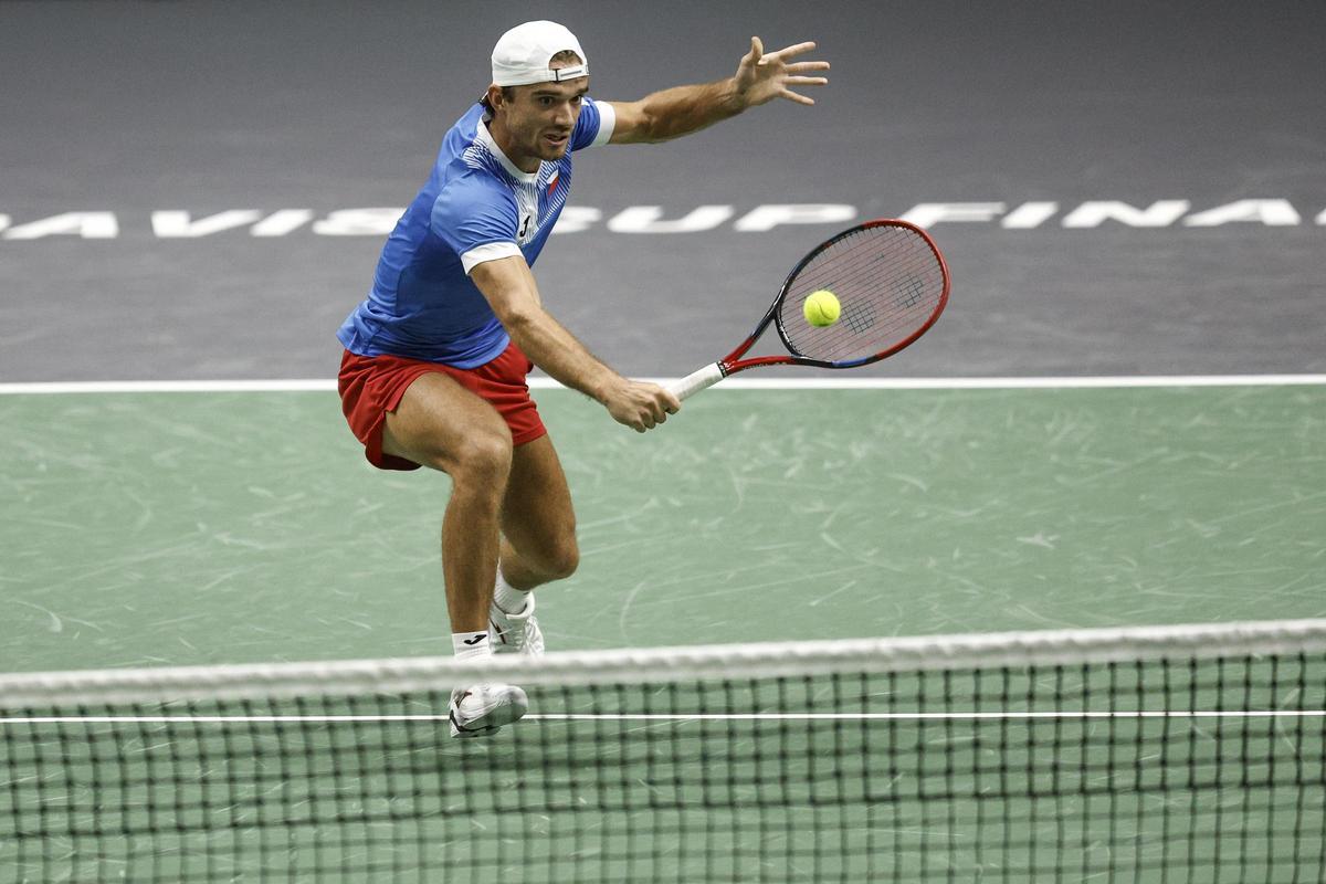 Alcaraz - Machac de Copa Davis, en imágenes