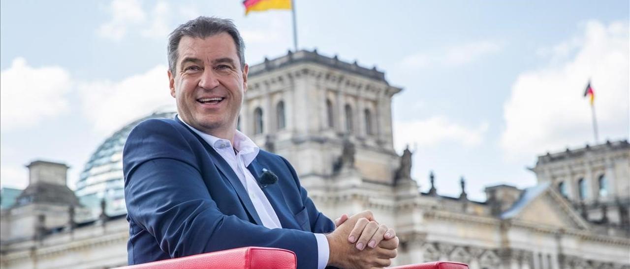 El líder de la CSU, Markus Söder, durante una entrevista en Berlín.