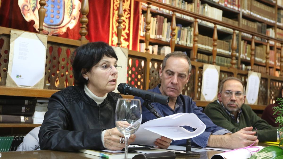 Intervención de Chantall Maillard en la Biblioteca del IES Séneca en una pasada edición del seminario.