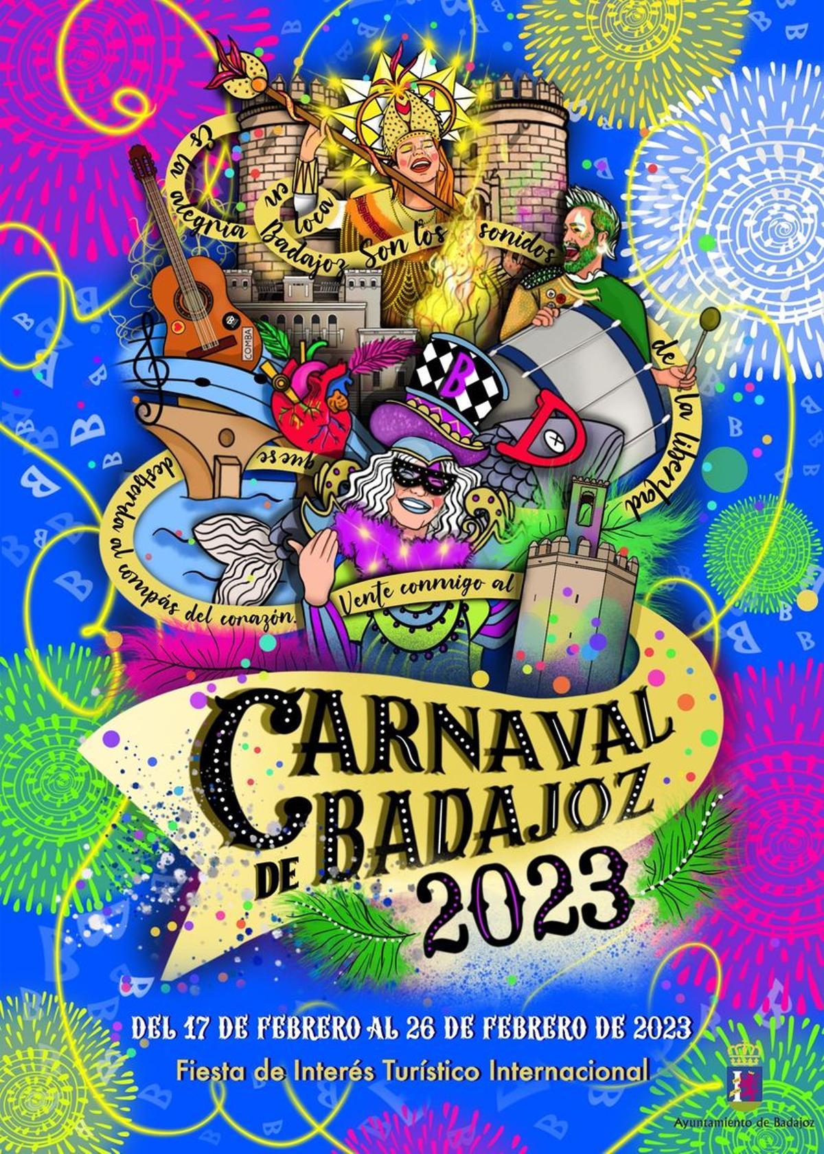 Cartel del Carnaval de Badajoz 2023.