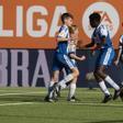 Los jugadores del Espanyol celebran un gol en el Mundial sub-12 de LaLiga Futures.