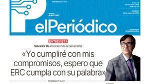 La portada de EL PERIÓDICO del 22 de marzo de 2026