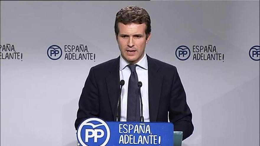 Casado dice que el PP no ha pedido a Aguirre que dimita