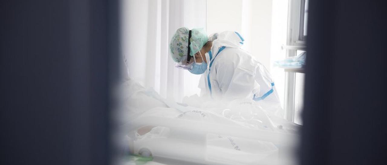 Planta covid de un hospital de Barcelona durante la pandemia.