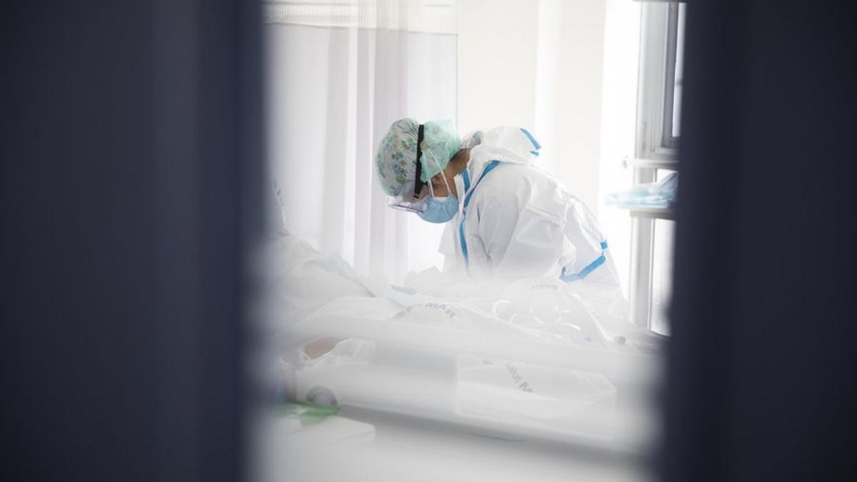 Planta covid de un hospital de Barcelona durante la pandemia.