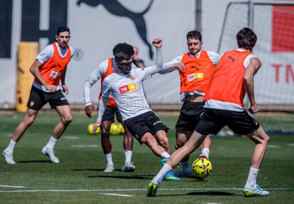 Entrenamiento del Valencia CF.