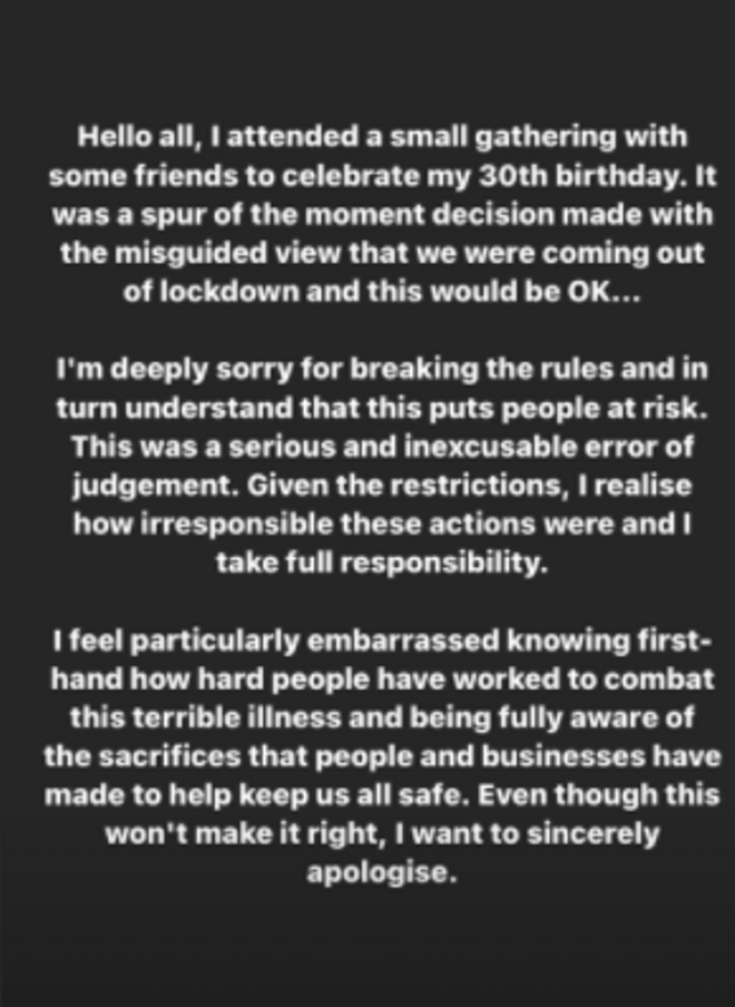 Comunicado de Rita Ora por su celebración de cumpleaños