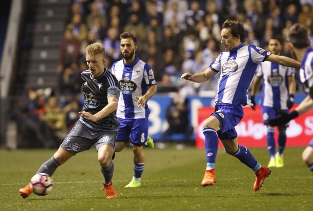 FARO recopila las mejores imágenes del encuentro de Riazor en el que los celestes se impusieron por la mínima a los deportivistas gracias a un gol de Iago Aspas