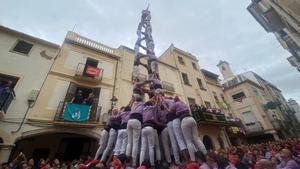 Castells de 9 sota la pluja a l’Arboç