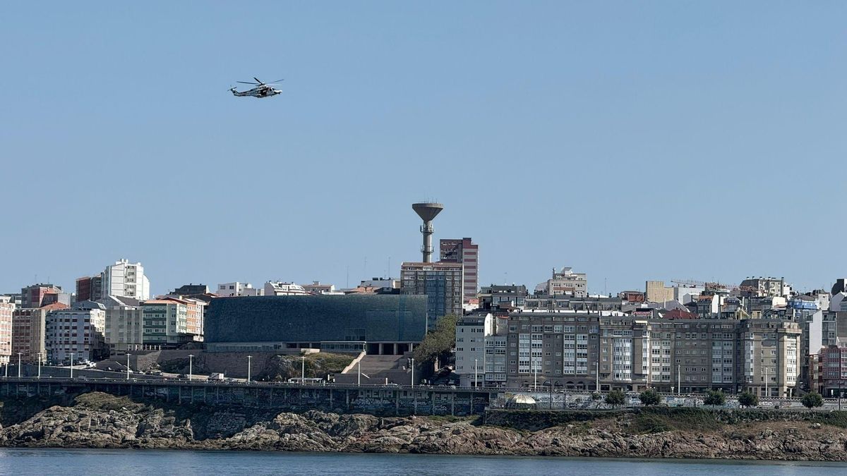 Helicóptero en Riazor