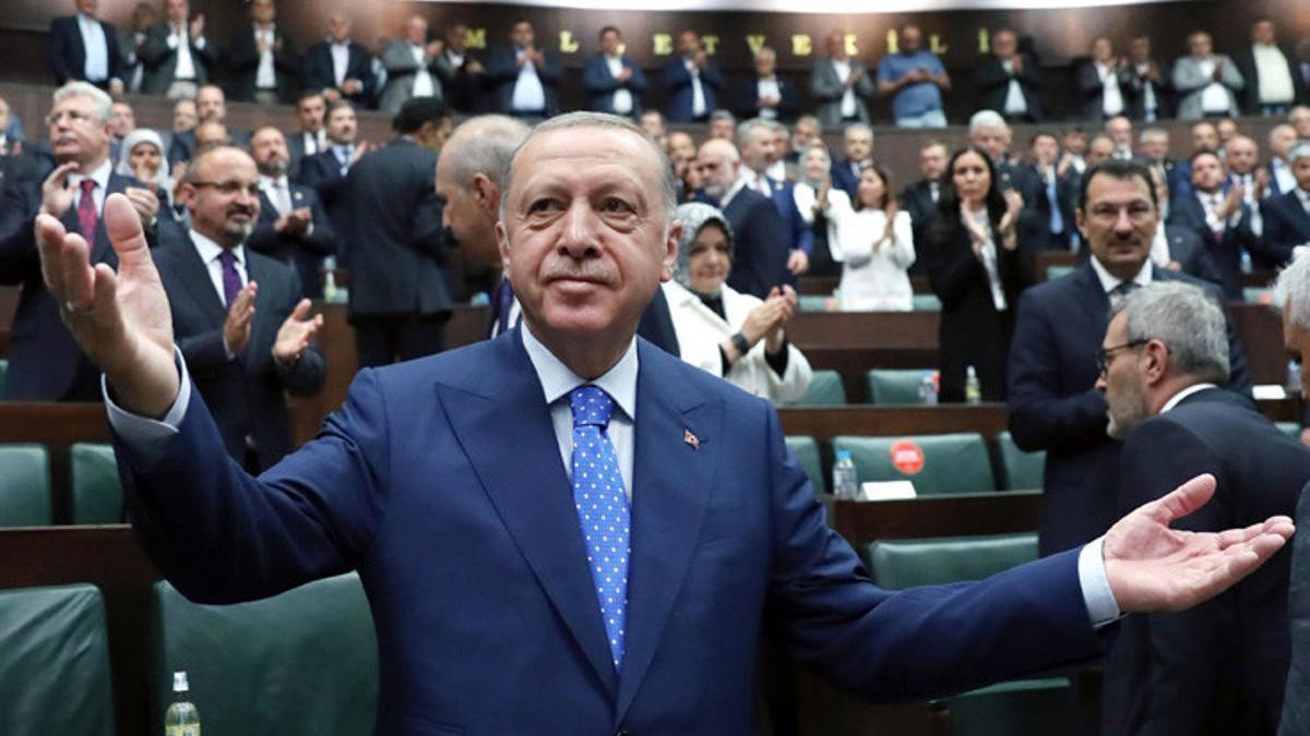 El presidente turco, Recepp Tayyip Erdogan, en el Parlamento.