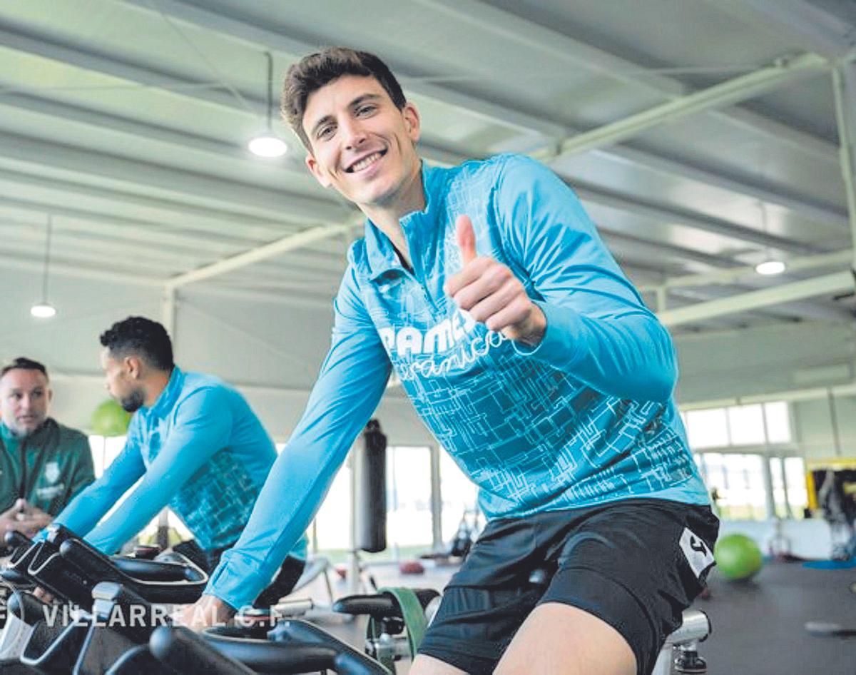 Pau Torres, durante una sesión de trabajo reciente en el gimnasio.