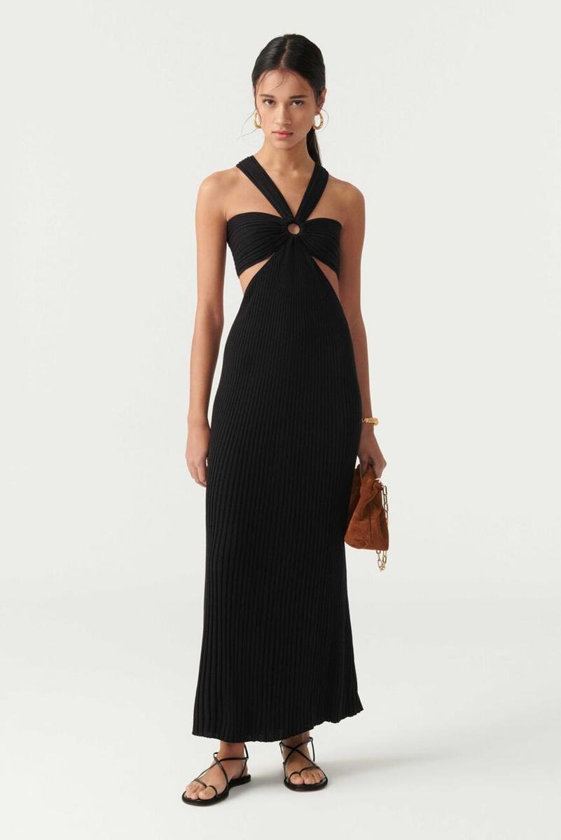 Vestido negro 'cut out' de ba&sh