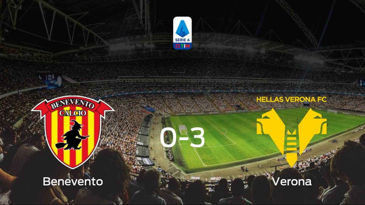 Triunfo del Hellas Verona tras golear 0-3 en el estadio del Benevento