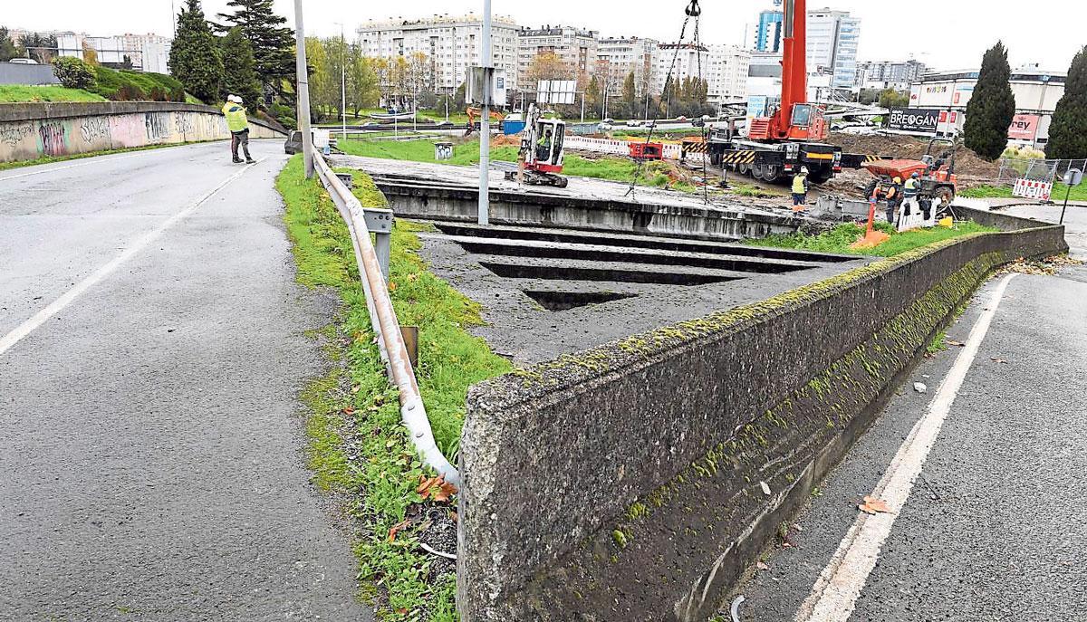 Obras en el ramal hacia Alfonso Molina.
