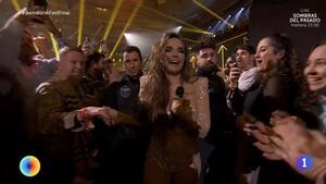 Melody, tras conocer que ha ganado el Benidorm Fest 2025.