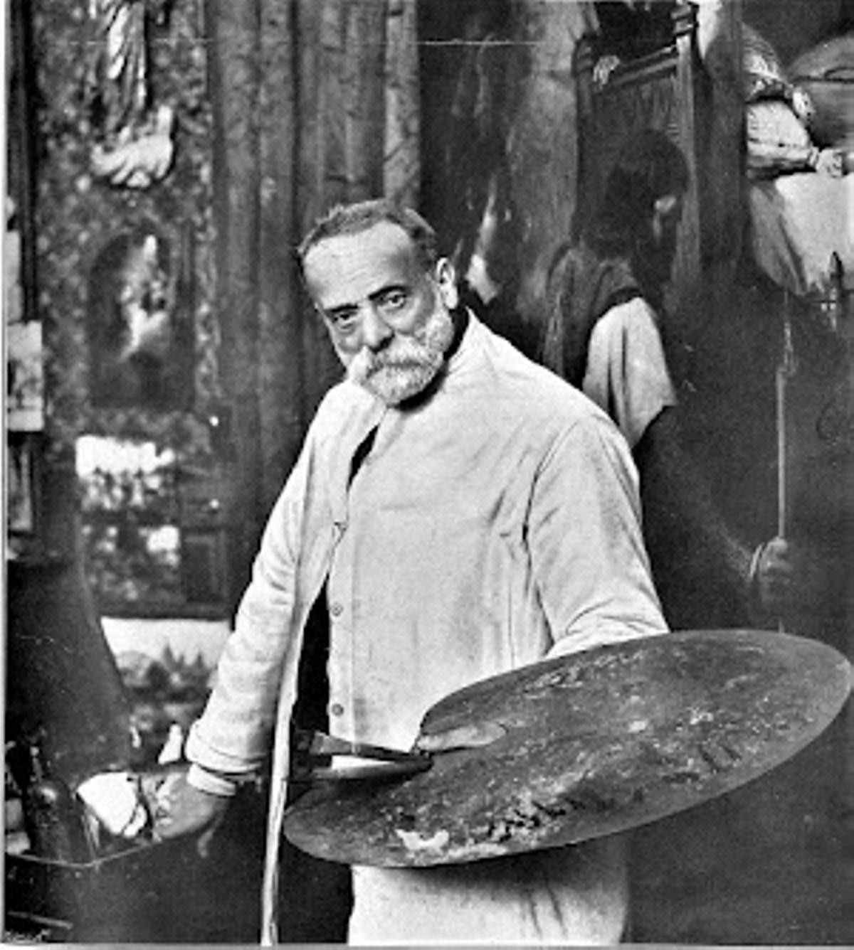 Alejandro Ferrant en su estudio, 1914