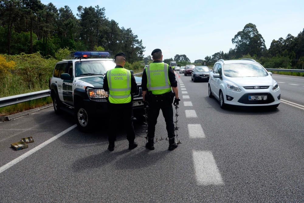 Controles en la vía rápida de O Salnés