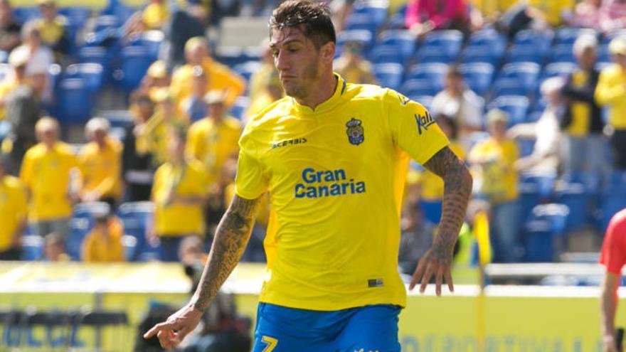 Gaby Peñalba, durante su último partido ante el Sevilla, en febrero, en el Gran Canaria.