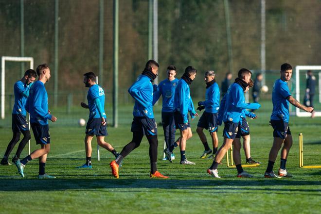 Entrenamiento de ayer en Abegondo.