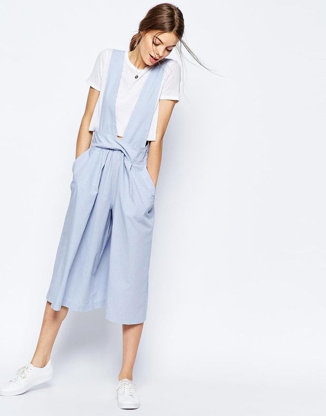 Falda pantalón de lino con tirantes de quita y pon, Asos (40,99€)