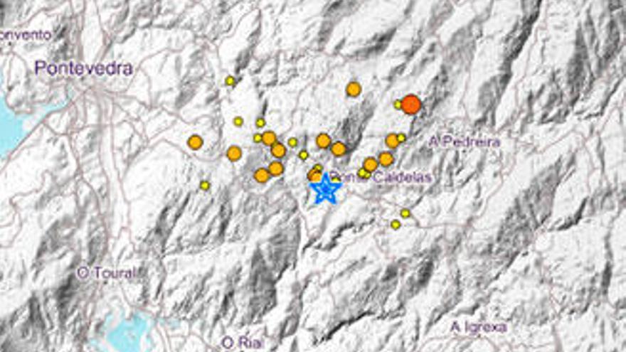 Imagen del mapa del IGN que sitúa los terremotos.