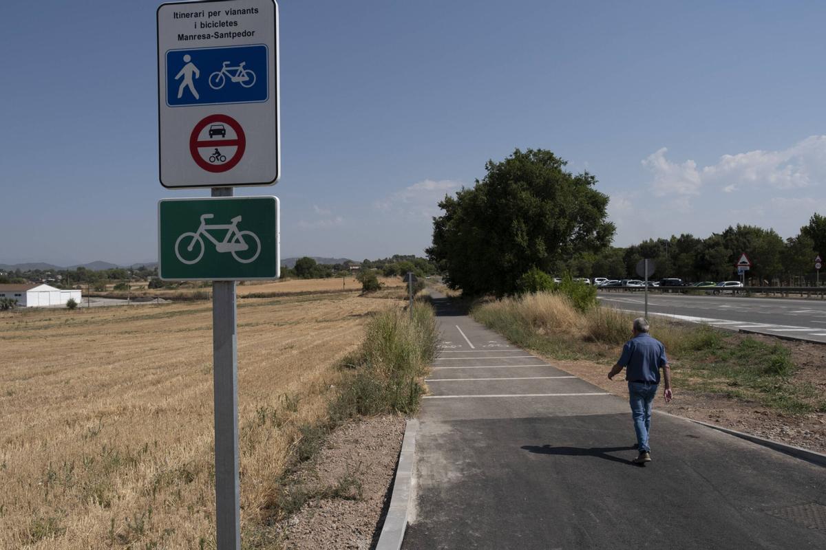 MANRESA . CARRETERA DE SANTPEDOR . NOU TRAM DE CARRIL BICI DESDE EL GIMNASTIC FINS EL PARC DE AGULLA