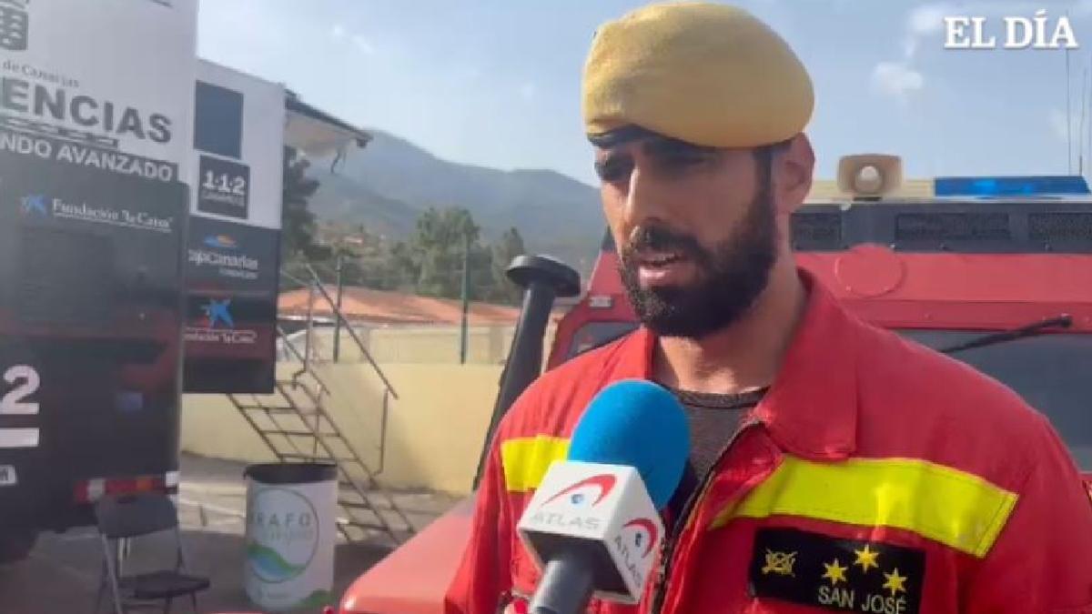 El capitán de la UME Rafael San José explica cuál es la situación del incendio este lunes