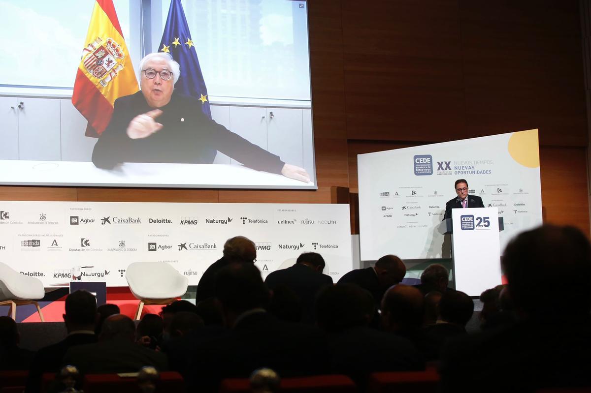 El ministro de Universidades, Manuel Castell, ha intervenido mediante videoconferencia.
