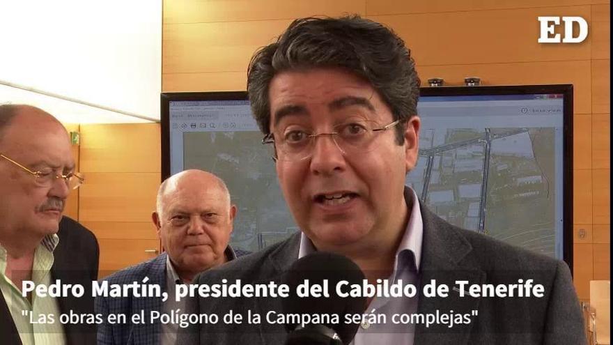 Pedro Martín presenta las obras del Polígono de La Campana a los empresarios