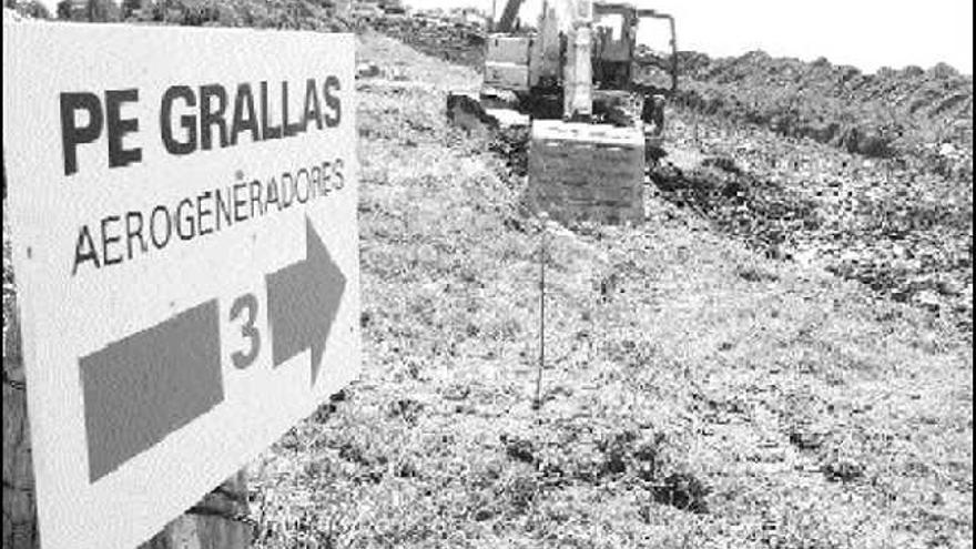 Las obras para la implantación del parque en la sierra de Grallas.