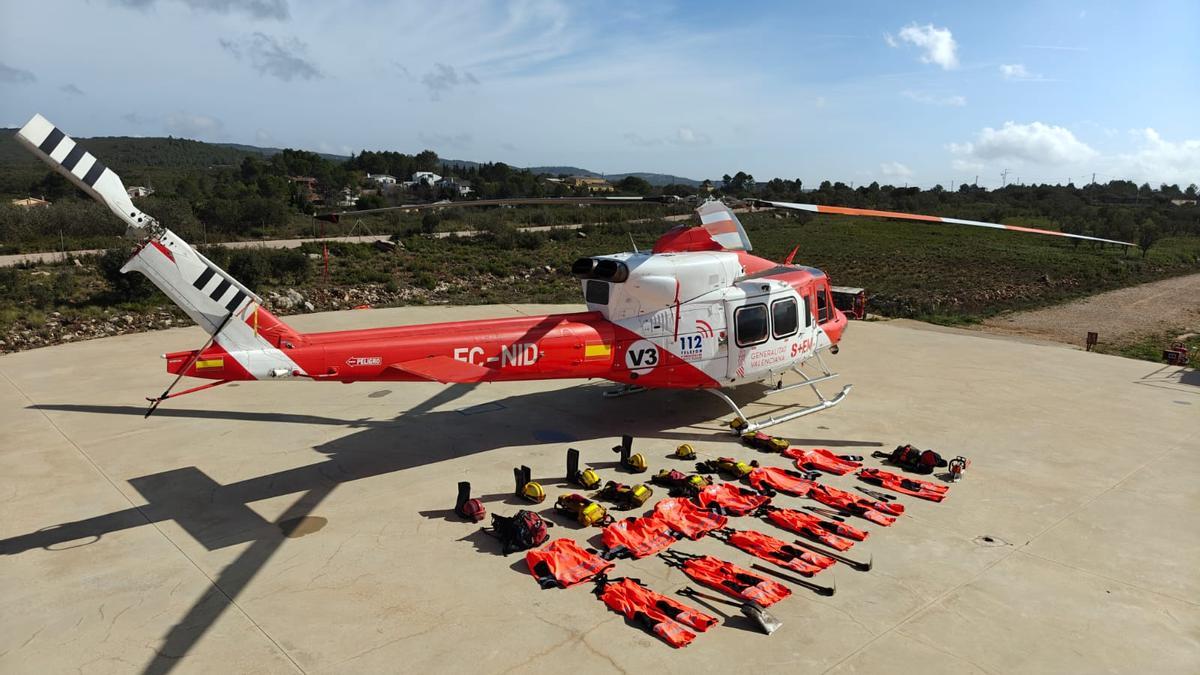 Uno de los helicópteros de los bomberos forestales en un imagen de archivo.