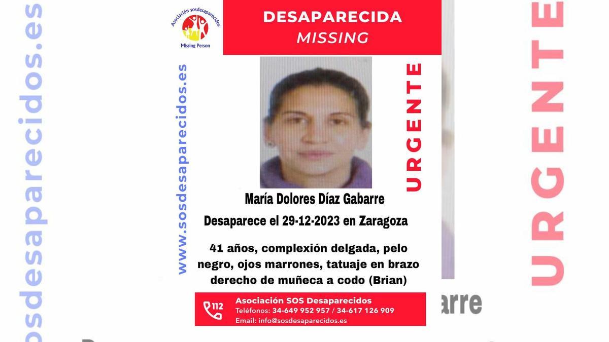 María Dolores Díaz Gabarre desapareció en Zaragoza a finales de diciembre