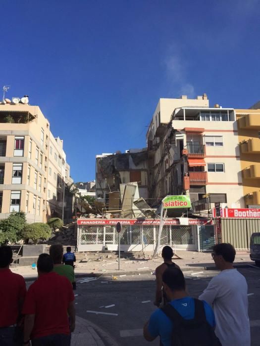 Un inmueble situado en el barrio de Los Cristianos se ha venido abajo.