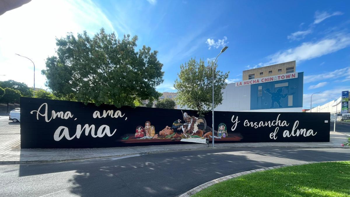 Brea culmina su gran homenaje a Robe y Chinato con un mural en la Plaza Puerto de Béjar