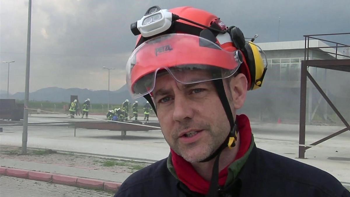 Imagen de James Le Mesurier captada de un vídeo, durante unos ejercicios de entrenamiento en el sur de Turquía en marzo del 2015.