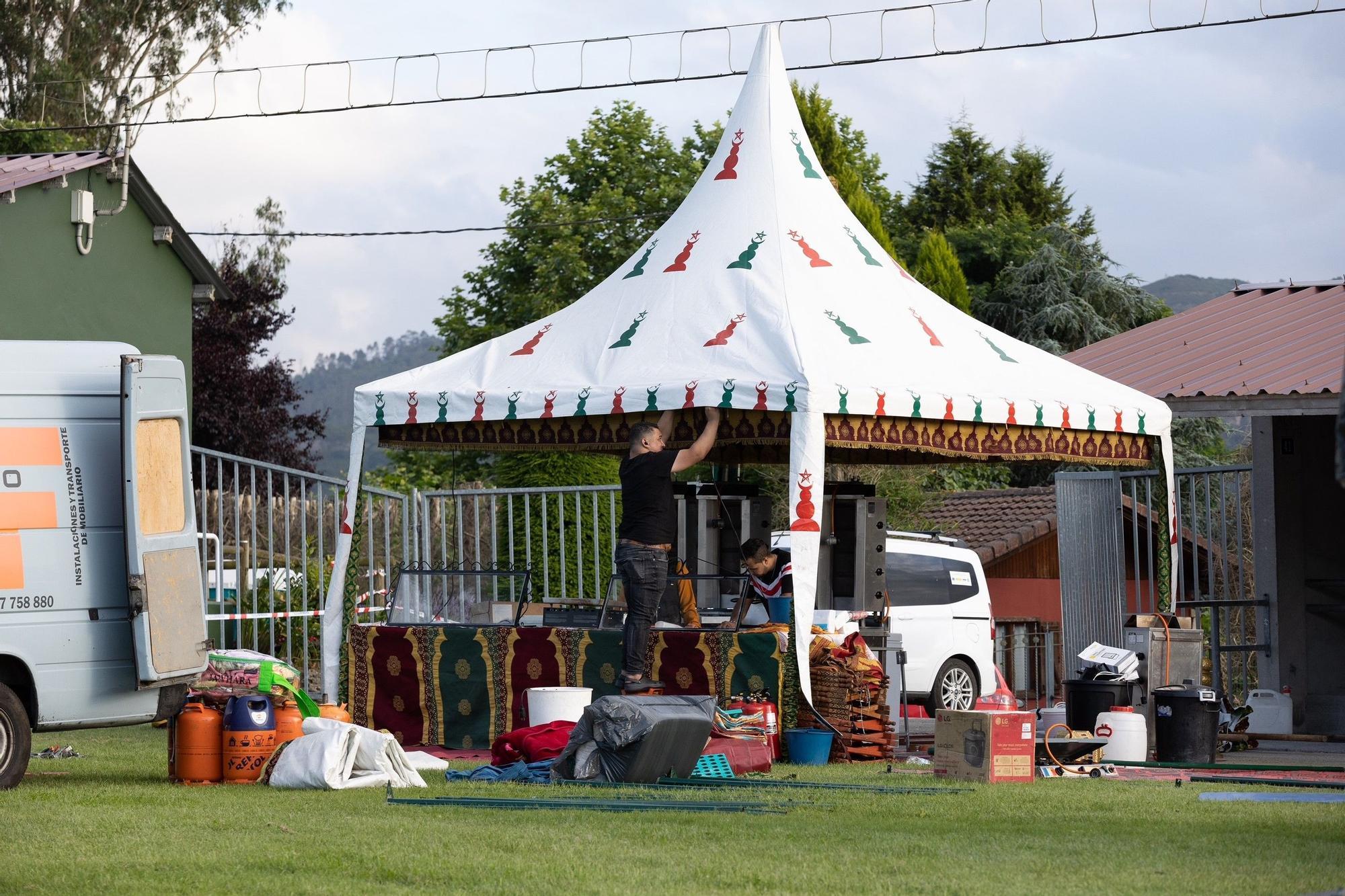 Llanera se enciende para su gran fiesta medieval: todo listo en el recinto para la multitudinaria fiesta de los Exconxuraos