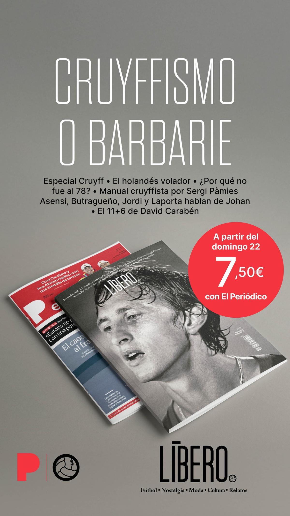 Portada de la revista Líbero en homenaje a Johan Cruyff.