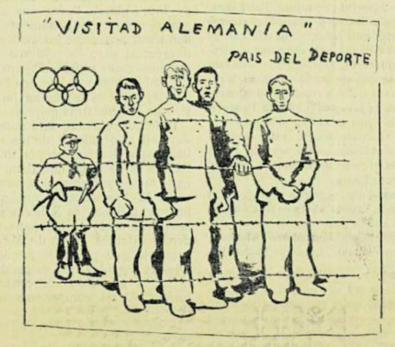 Viñeta de rechazo a los Juegos de Berlín.