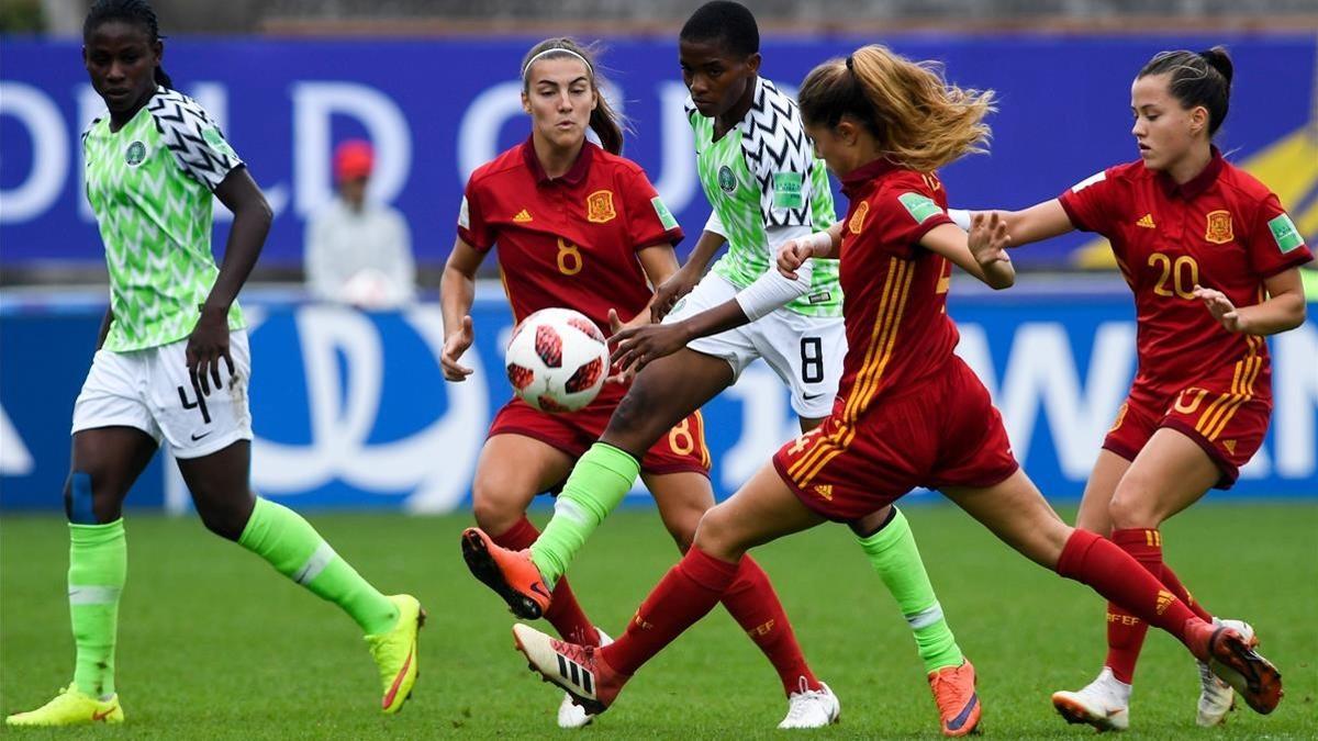 Un momento del España-Nigeria sub-20.