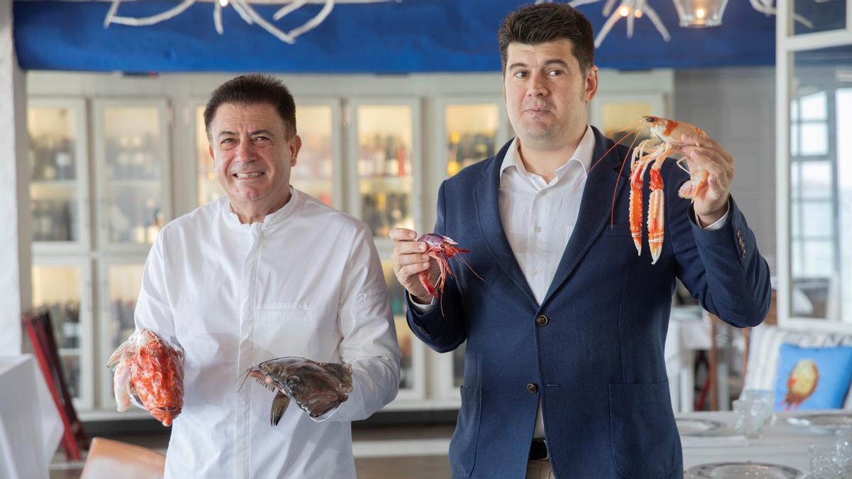 Josep Muniesa y Jaume Solé, en La Taverna del Mar.