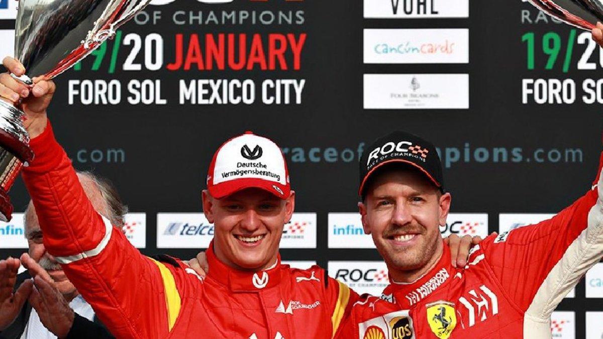 Mick Schumacher y Sebastian Vettel