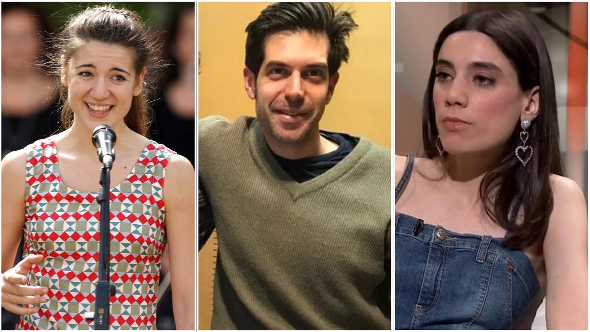 De izquierda a derecha, la actriz Alba Pujol, el autor y dierctor, Ferran Dordal y Juana Dolores.